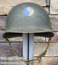 Image 5 of WWII 29th Infantry Division. M-1 Helmet. NCO. D-Day Normandy. 