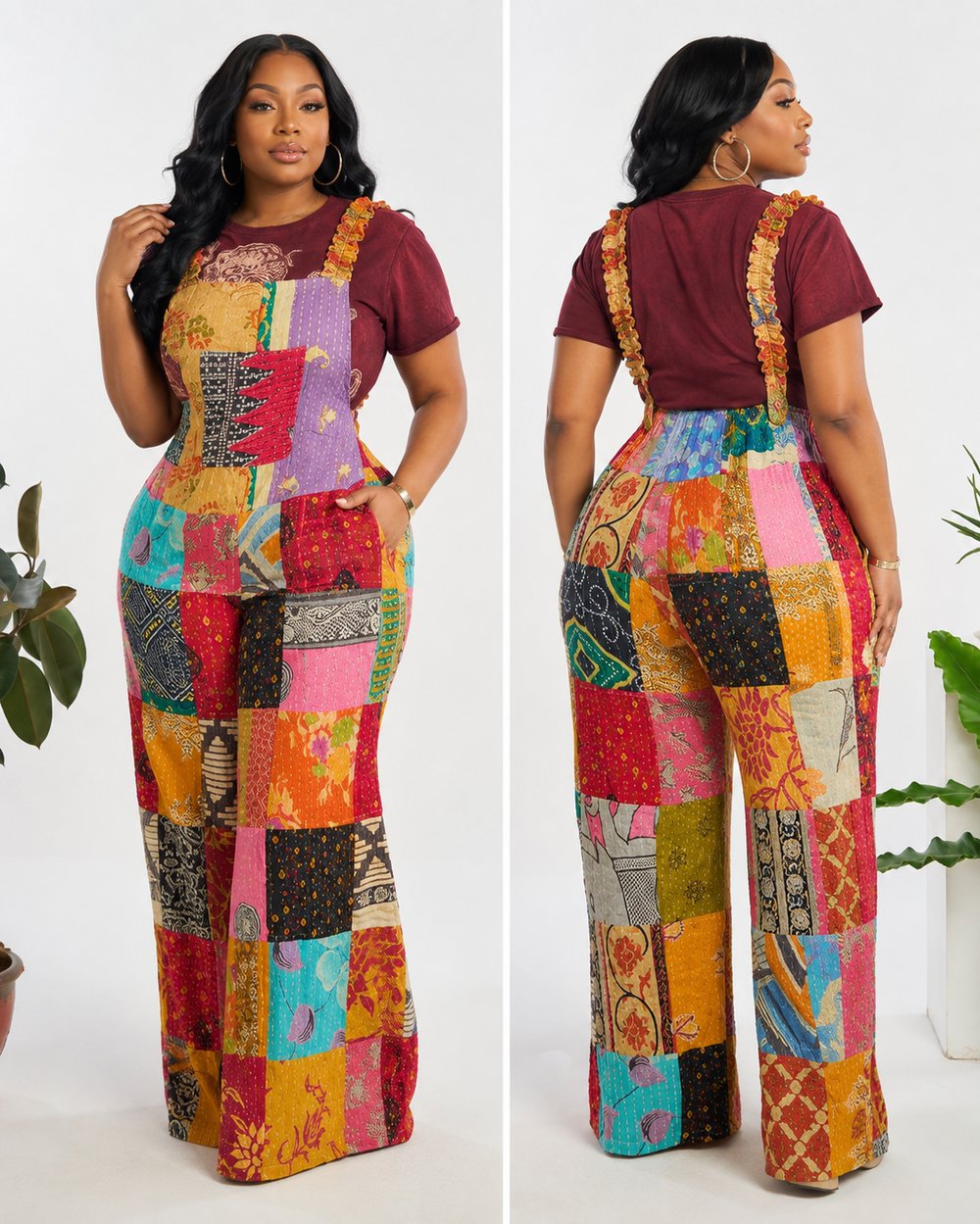 Image of PATCHWORK COTTON JUMPSUIT/ NO ONE IS ALIKE