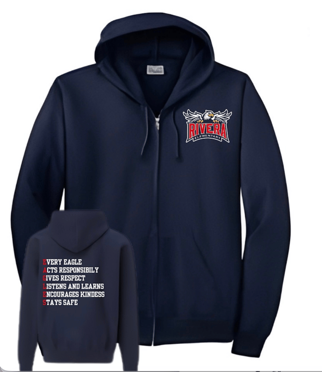 Youth Rivera Zipper Hoodie- NAVY ONLY