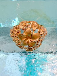 Image 2 of 14k solid plumeria lei circle ring