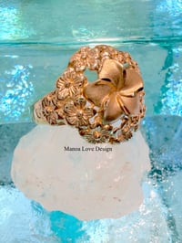 Image 1 of 14k solid plumeria lei circle ring