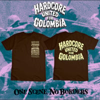 Image 1 of HARDCORE UNITED FOR COLOMBIA / polera cafe / t shirt brown ( pre orden ) 