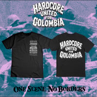 Image 1 of HARDCORE UNITED FOR COLOMBIA / polera negra / t shirt black ( pre orden ) 
