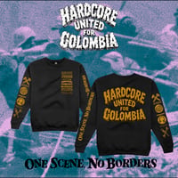 Image 1 of HARDCORE UNITED FOR COLOMBIA / manga larga negra / longsleeve black ( pre orden ) 