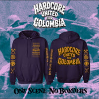 Image 1 of HARDCORE UNITED FOR COLOMBIA / poleron blue / hoodie blue ( pre orden )