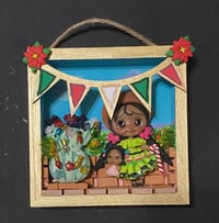 Image 1 of Feliz Navidad shadow box painting