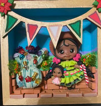 Image 3 of Feliz Navidad shadow box painting
