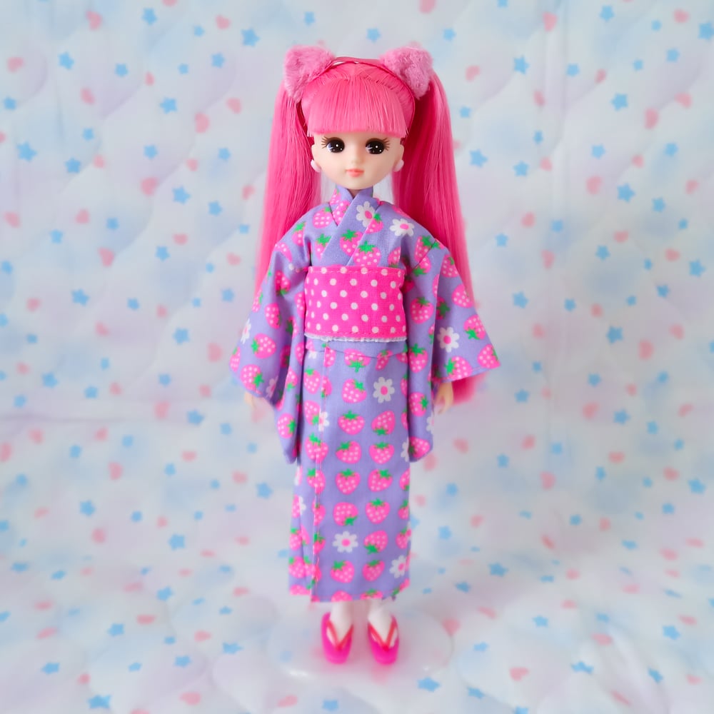 Licca Clothing: Pink Berry Yukata
