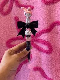 Image 1 of My Melody Black Bow Rhinestone Pen