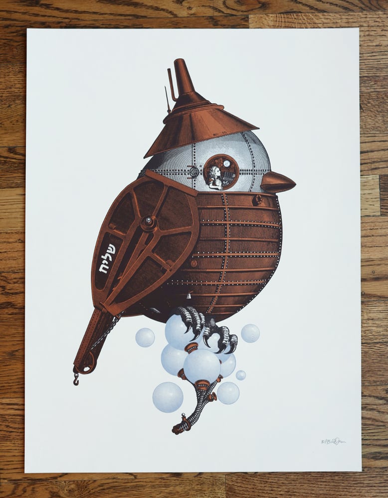 Image of Oak Titmouse (Rob Jones Screen Print)