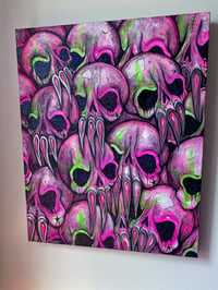 Image 3 of Neon Anxiety Skull Painting