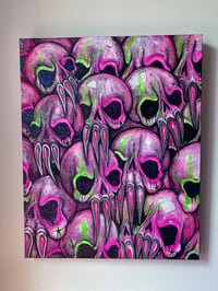 Image 4 of Neon Anxiety Skull Painting