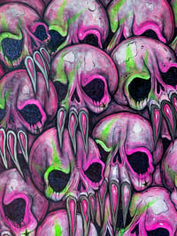 Image 5 of Neon Anxiety Skull Painting