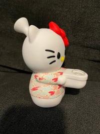 Image 3 of 5.75'' High Cat Silicone Bubbler - Pink/Red