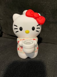 Image 5 of 5.75'' High Cat Silicone Bubbler - Pink/Red