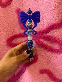Blue Jellyfish Bow Heart Rhinestone Pen