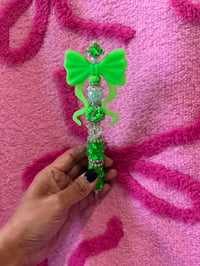Neon Green Jellyfish Bow Heart Rhinestone Pen
