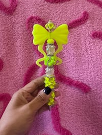 Neon Yellow Jellyfish Bow Heart Rhinestone Pen