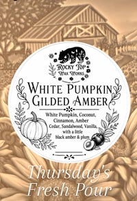 White Pumpkin Gilded Amber- A Rockytop Wax Works exclusive custom houseblend fragrance 