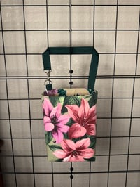 Green Tropical Pink Floral Car Trash Bag
