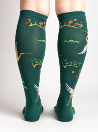 Image 2 of Flying Cranes Knee Socks