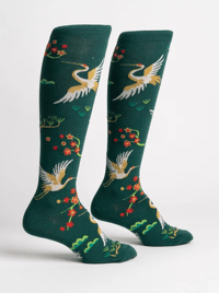 Image 3 of Flying Cranes Knee Socks