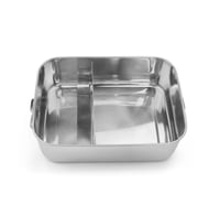 Image 3 of Stainless Steel Bento lunchbox with removable divider 1 or 2 compartments 