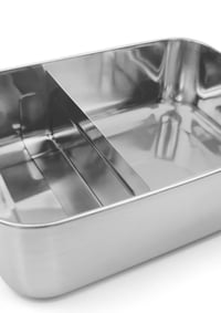 Image 5 of Stainless Steel Bento lunchbox with removable divider 1 or 2 compartments 