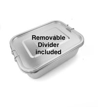 Image 1 of Stainless Steel Bento lunchbox with removable divider 1 or 2 compartments 