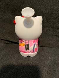 Image 11 of 5.75'' High Cat Silicone Bubbler - Pink/Red