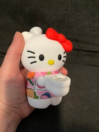 Image 13 of 5.75'' High Cat Silicone Bubbler - Pink/Red