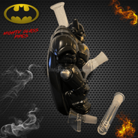 Image 4 of Dark Knight Glass Water-Pipe - 8"