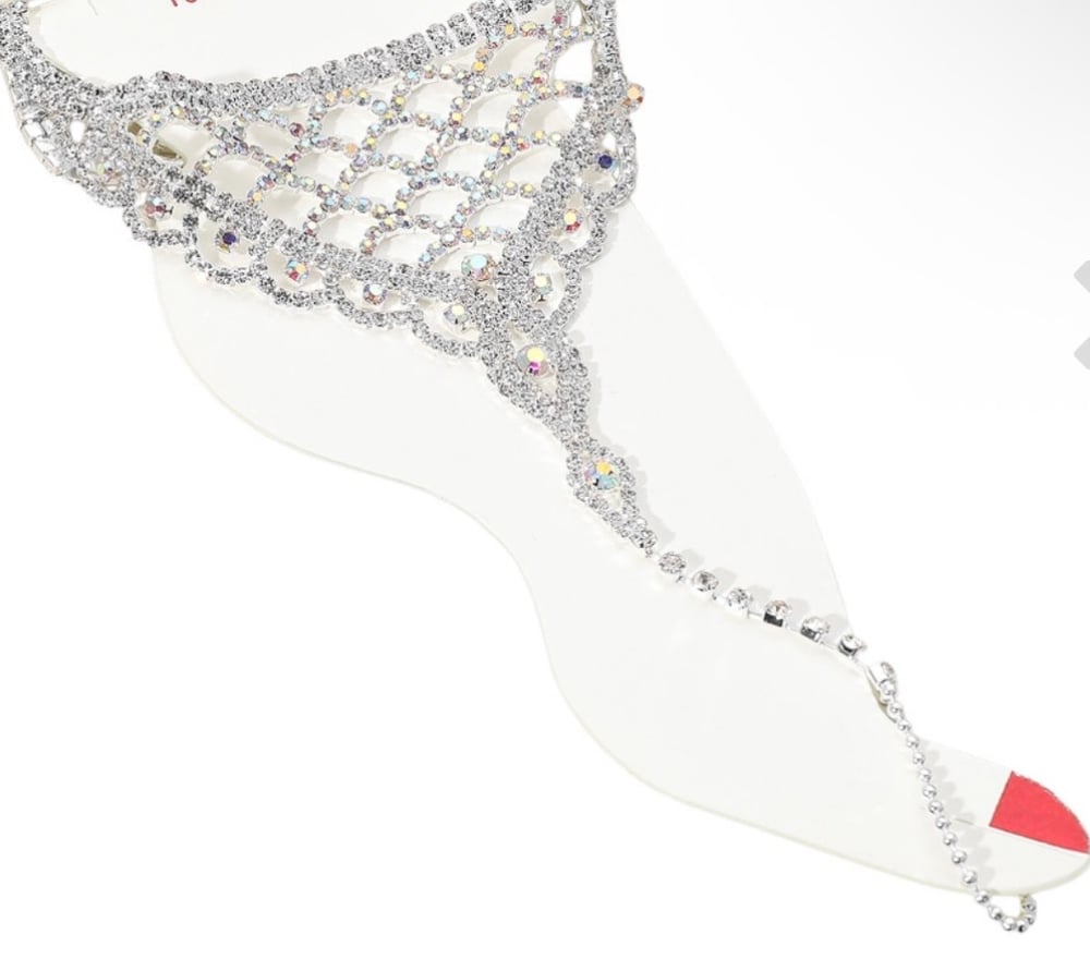 Image of SILVER STONE ANKLET BRACELET 