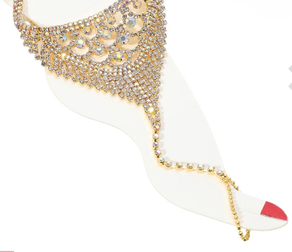 Image of GOLD STONE ANKLE BRACELET 