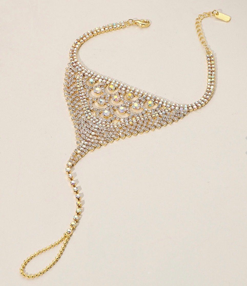 Image of GOLD STONE ANKLE BRACELET 