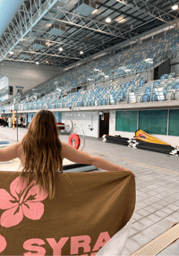 Image 2 of Syra Swim + Gym Hibiscus Towel