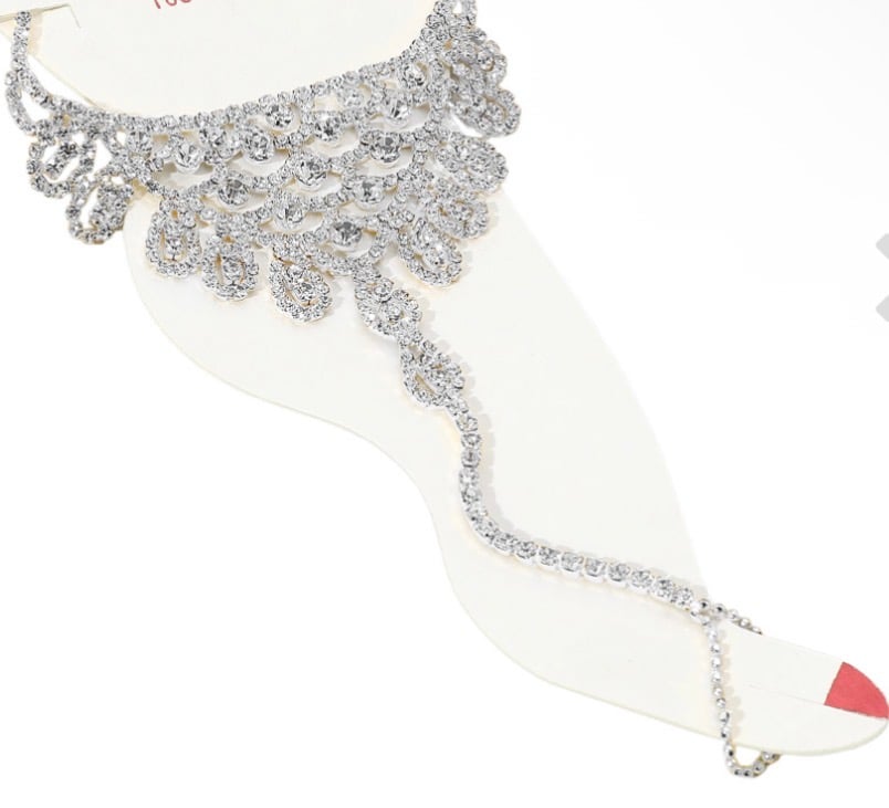 Image of CRYSTAL STONE ANKLET BRACELET 