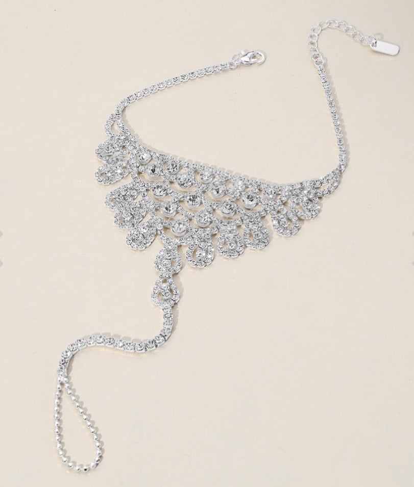 Image of CRYSTAL STONE ANKLET BRACELET 