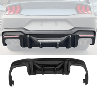 Image 1 of 2024–2026 Ford Mustang Rock Style Matte Black Rear Diffuser Lip – 4-Piece Set
