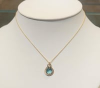 Image 2 of GOLD AND TEAL QUARTZ NECKLACE