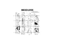 Indexed Layers – 4-Piece Vertical Collage Red Rubber Stamp Set