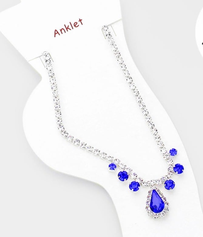 Image of DROP STONE RED ANKLE BRACELET 