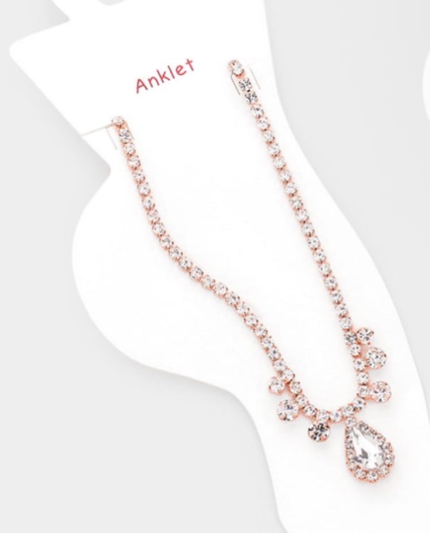 Image of DROP STONE MULTI GOLD ANKLET 