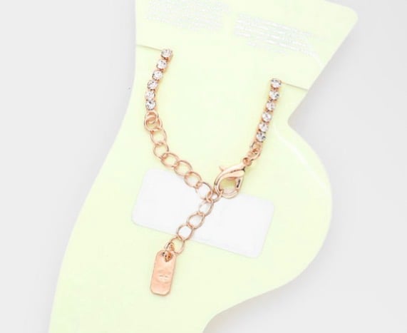 Image of DROP STONE MULTI GOLD ANKLET 