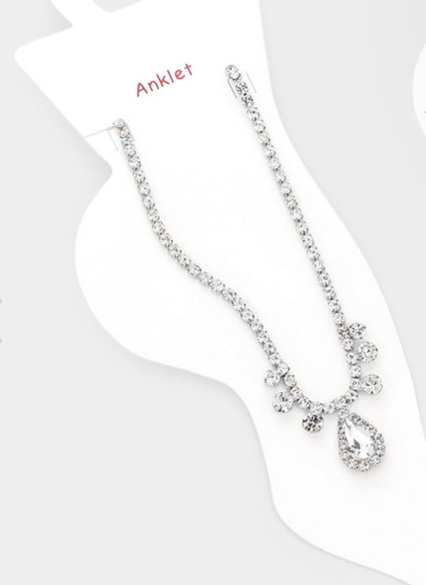 Image of DROP STONE MULTI GOLD ANKLET 