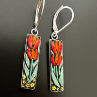 Image 1 of Tulip Earrings with Violets 