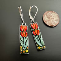 Image 2 of Tulip Earrings with Violets 