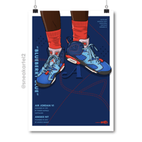 Image 1 of Sneaker Poster Air Jordan 6 x Awake NY “Blueberry”