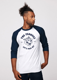 The Peawees "Let's F*ck Up" blue baseball shirt