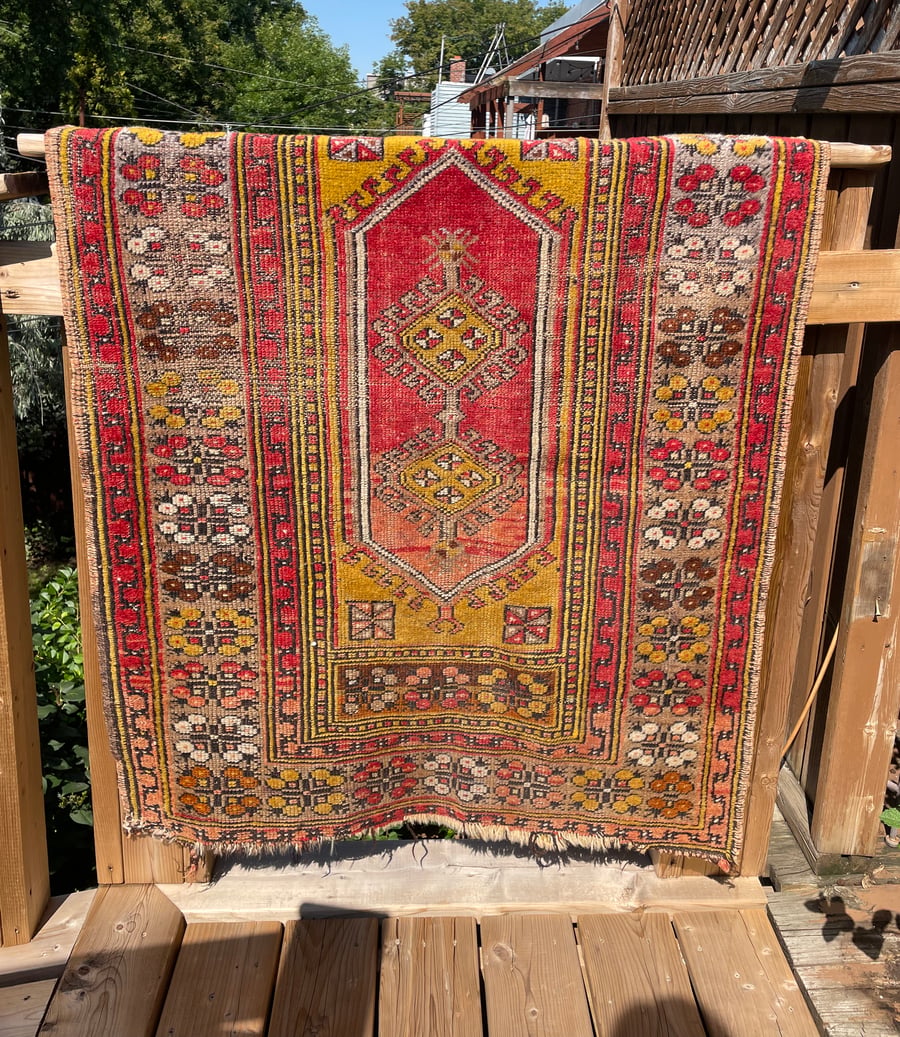 Image of Antique Hand Knotted Rug 